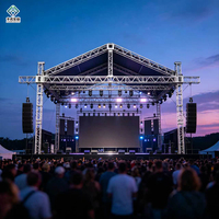 Système de scène modulaire carrée extérieure en treillis d'aluminium pour concerts, scène événementielle portable pour expositions et festivals