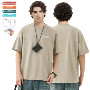 Camiseta para homem com gola alta personalizada de algodão pesado e manga curta