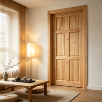 Simple Profile Solid Fir Solid Wood Door Eco Raw Timber Door for Urban Small Apartment Interior