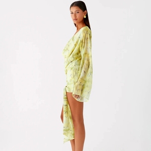 GHH10945- 2025 Automne Nouveau Floral Tie Dye Print Swing Collar <span class=keywords><strong>Jupe</strong></span> <span class=keywords><strong>courte</strong></span> à manches longues et ruban - Product Image 3