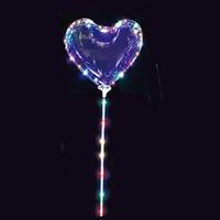 Ballons transparents qui brillent dans le noir, ballons Bobo en PVC transparent, ballons LED à large ouverture avec bâton et poignée, ballons Globos