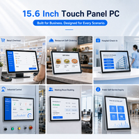 Panel PC TouchWo156 de doble pantalla con sistema operativo Windows, sin ventilador, de escritorio, con resolución serial de 1920x1080