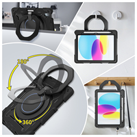 Étui de protection robuste et résistant aux chocs pour tablette iPad 10,9 pouces 10e génération 2022 A16 11e 2025 360 °   Angle réglable et rotatif