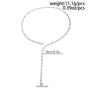 Collana lunga con ciondolo a forma di Y semplice per <span class=keywords><strong>uomo</strong></span> e donna catena <span class=keywords><strong>girocollo</strong></span> a catena a cuore HipHop 2025 nuovi gioielli alla moda - Product Image 6