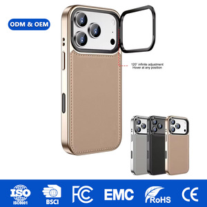 เคสโทรศัพท์หนังพร้อมฝาปิดกล้องแบบพลิก ป้องกันด้วยแม่เหล็ก สำหรับ 17Pro Max รับผลิตแบบ OEM ODM ออกแบบเองได้ - Product Image 1