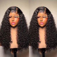 Perruque Lace Front Bouclée Longue Noire Sans Colle avec Cheveux de Bébé Pré-Pluckés pour Femmes Noires