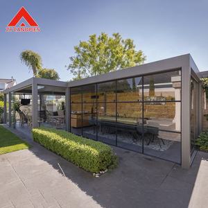 3x4m 4x5m 5x6m 6x7m pérgola moderna al aire libre <span class=keywords><strong>de</strong></span> aluminio con persianas resistencia al viento Fácil instalación Gazebo con ventana <span class=keywords><strong>de</strong></span> elevación eléctrica - Product Image 1