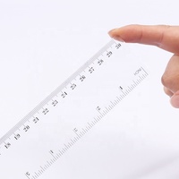 Règle en plastique transparente de 30 cm (12 pouces) pour enfants, règle droite en plastique transparente, outil de mesure pour les étudiants, l'école et le bureau