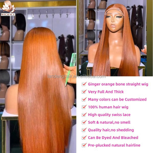 <strong>Ginger</strong> Orange 13x6 HD Lace Front <strong>Wig</strong> Glueless Cuticle Aligned Double Drawn Original Raw Vietnamese Bone Straight <strong>Wigs</strong> Human Hair - Product Image 3