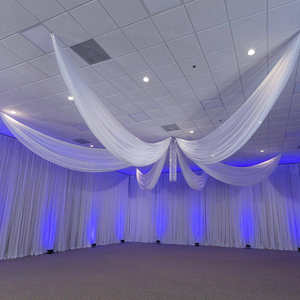 Ensemble personnalisé de décoration d'événement de fête de mariage de 10 pièces 54 pouces W x 30 pieds H tuyau de fer drapé toile de fond 54 pouces W x 30 pieds H fer - Product Image 4