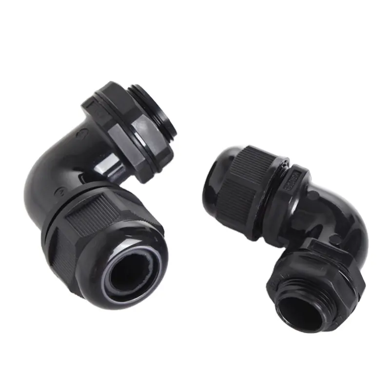 Gray color IP68 G thread 3/4'' electric L type cable entry gland connector elbow cable gland size for cables