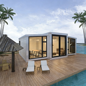 Casa Container Espandibile con Parete <span class=keywords><strong>in</strong></span> Vetro da 20 Piedi, 2-<span class=keywords><strong>in</strong></span>-40HQ, 37mq, Cabina Prefabbricata per Resort e <span class=keywords><strong>Bungalow</strong></span> da Vacanza al Mare - Product Image 1