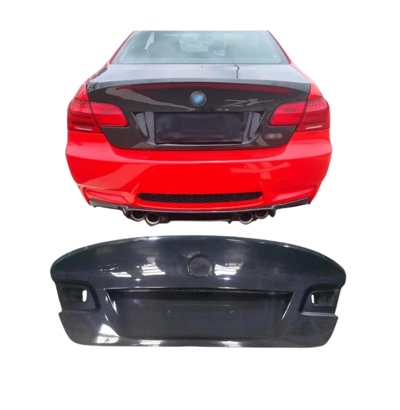 Yüksek kaliteli karbon Fiber arka bagaj BMW 3 serisi için E92 M3 2006-2013 CSL oto parçaları