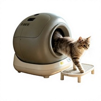 Bac à litière pour chat électrique intelligent extra-large entièrement automatique, style ouvert, contrôle des odeurs, sans manutention, en matériau PP