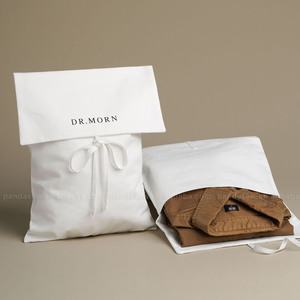 PandaSew Custom Logo <b>Envelope</b> Bag Clothing Shoes Dust Bag Jewelry Bag <b>White</b> Cotton Canvas Packaging Jewelry Pouch - Product Image 3