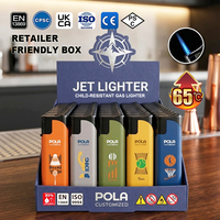 Briquet torche au butane coupe-vent en plastique OEM, certifié UKCA CE, à jet unique, finition mate, vente en gros, accessoire pour fumeurs
