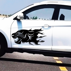 Autocollant personnalisé en vinyle résistant aux UV pour véhicule, couverture des rayures, accessoires de voiture, <span class=keywords><strong>lion</strong></span>, tigre, léopard, autocollants de décoration pour entreprise, bricolage - Product Image 4