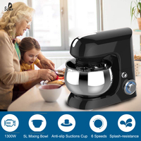 Robot culinaire électrique Shinechef avec mixeur et hachoir à viande, faible niveau sonore, bol mélangeur en acier inoxydable, capacité 5L