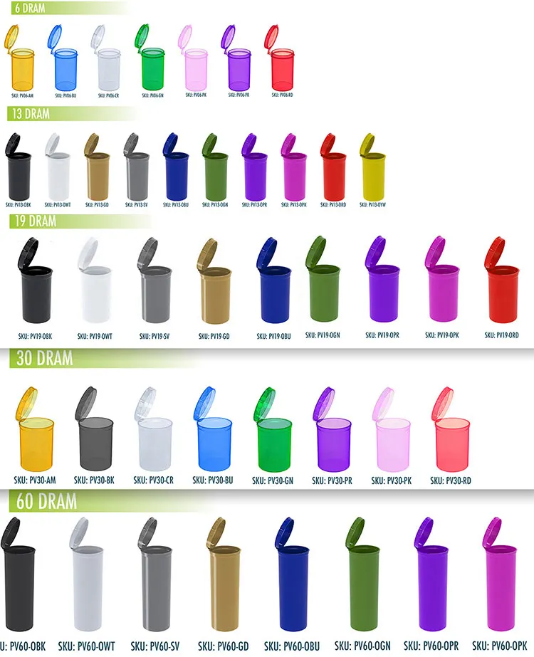 90 DR eczane Pop Top flakon menteşeli tıbbi plastik basma kafa hap şişeleri tıbbi kapsül konteyner çocuk geçirmez şişeler