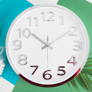 Black Wall <strong>Clock</strong> Modern Minimalist Design Silent Quartz Movement <strong>Large</strong> Round Hanging <strong>Clock</strong> for Living Room Elegant <strong>White</strong> Frame - Product Image 3