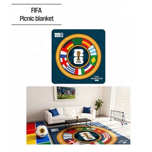 Couverture <span class=keywords><strong>de</strong></span> pique-nique style rétro <span class=keywords><strong>Coupe</strong></span> <span class=keywords><strong>du</strong></span> <span class=keywords><strong>Monde</strong></span> FIFA 2026, épaisse et isolante, bleu foncé, pour salon intérieur et camping extérieur - Product Image 1