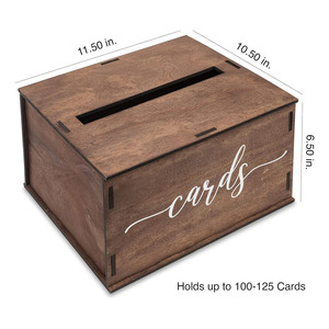Wooden Card <b>Box</b> Rectangle Wedding <b>Gift</b> Card Holder Cards Printed Pattern 99 - Product Image 2