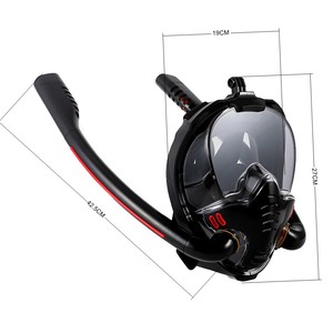 Máscara de Buceo Completa Talla L/XL Azul con Doble Tubo, Equipo de Snorkel para Adultos - Product Image 2