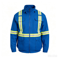 Veste de sécurité réfléchissante ignifuge 100% coton, manteau de travail d'hiver antistatique, veste bomber haute visibilité EPI