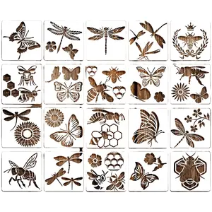 Pochoirs à insectes pour peinture, réutilisable, Animal, plante, musique, printemps, été, automne, hiver, modèle de <span class=keywords><strong>pochoir</strong></span>, bricolage pour bois - Product Image 1