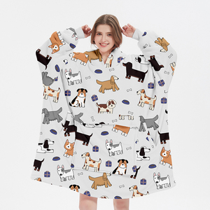 Chine usine unisexe surdimensionné sherpa couverture à capuche personnaliser impression confortable chaud extérieur à capuche couverture pour hommes - Product Image 3