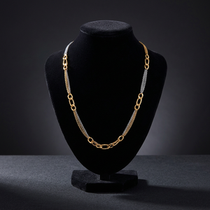 Gold Plate Stainless Steel O-<b>Chain</b> Waterproof Minimalist Style Flat <b>Chain</b> Necklace - Product Image 3