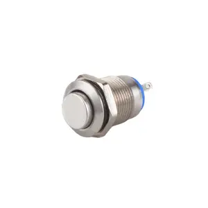 Botão de pressão circular tipo interruptor de metal LVBO de alta redonda botão de partida automática pequeno à prova d'água