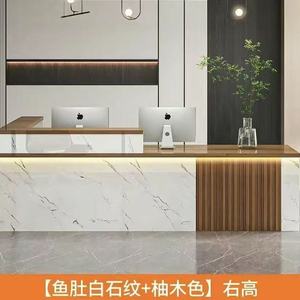 Hotel Modern Design Customized Logo MFC <b>Wood</b> Counter Front <b>Desk</b> White Office Reception Front Lobby Table <b>Desk</b> - Product Image 6