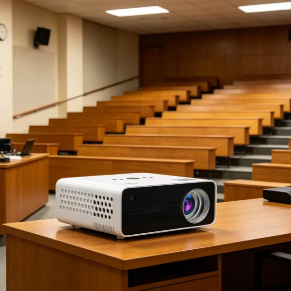 White HT22 Smart Android Projector, 4K Ultra HD Home Theater Equipment Comes with Remote Control