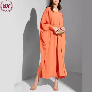 Beautiful Plain Color Muslim Simple Dress Turkish Kaftan Women Long Modest Abaya In Dubai