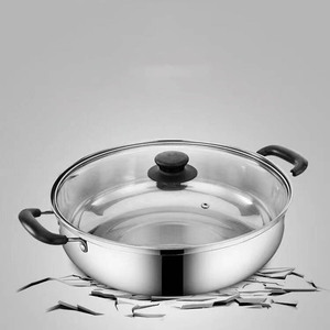 Nhà Máy Trực Tiếp Dày Thép Không Gỉ Chậu Nhà Bếp Đồ Nấu Nướng Nhà Sữa Nồi Súp Nồi Với Nắp Trong Suốt - Product Image 4