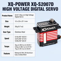 XQ-POWER BLS348 Servo Digital sin Escobillas Programable de 48kg-cm 0.09s/60 °   Perfil bajo para coche RC de alto voltaje 8.4V resistente al agua