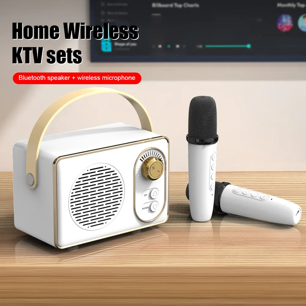 Sıcak satış ürünleri 2023 tip C Bluetooth taşınabilir Karaoke şarkı mikrofon kablosuz hoparlör ile