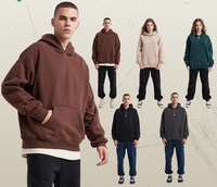 Skye 350gsm pull de couleur unie doublé polaire hommes haute rue surdimensionné profil ample veste à capuche impression DTF