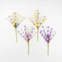 Nouvelle Décoration de Pâques en Plastique : Branches d'Œufs et Baies, Bouquet Lumineux, Couronne, Décorations d'Œufs pour Fêtes et Réunions Intérieures