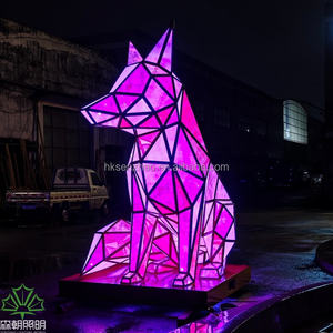 SENZHAO OEM Sculpture de renard en PC personnalisée, éclairage décoratif extérieur LED étanche IP65 pour aménagement paysager - Product Image 1