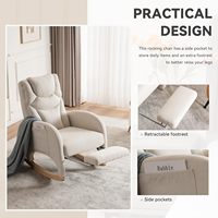 Chaise berçante moderne réglable pour pépinière Teddy ivoire bois massif confortable repose-pieds meubles de maison pour salon