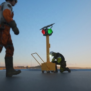 Feux de signalisation portables à 4 côtés de 300 mm avec panneau solaire utilisés sur les chantiers routiers - Product Image 6