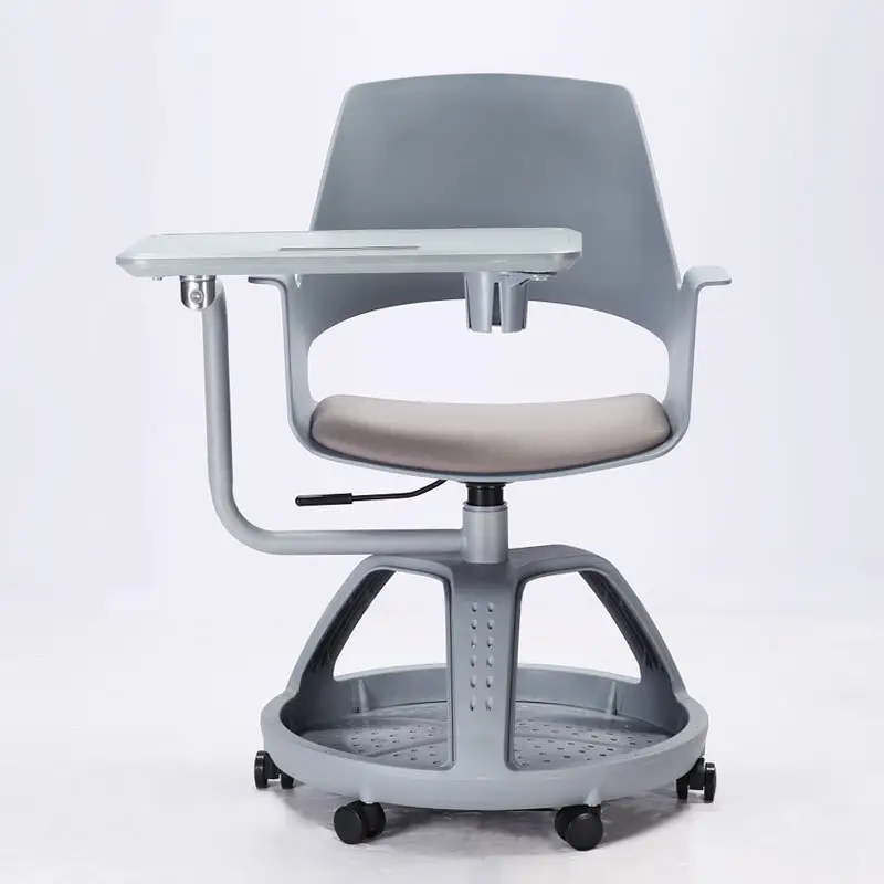 360 swivel student desk plastic tablet wheel training meeting conference chair school chair with writing pad