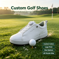 Chaussures de golf OEM ODM avec système de lacets à molette, tige en PU imperméable, adhérence tout-terrain, logo personnalisé, baskets de golf pour hommes