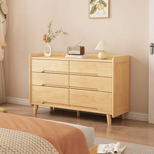 Armoire de rangement moderne en bois massif nordique pour chambre à coucher et salon, murale, grande capacité - Product Image 3