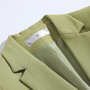 Green Fitted Blazer For Women Slim Fit Solid Color Spring Autumn Style 2026 Casual Wear - Product Image 4