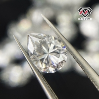 Pierre de moissanite en vrac de forme poire, couleur D, clarté VVS, SICGEM, pour pierres centrales de bijoux