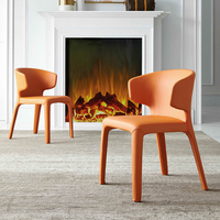Vente directe d’usine design moderne et simple chaise à manger en cuir véritable de haute qualité éponge en forme spéciale chais