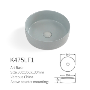 Évier de lavabo d'art en céramique émaillée de couleur mate moderne - Product Image 5